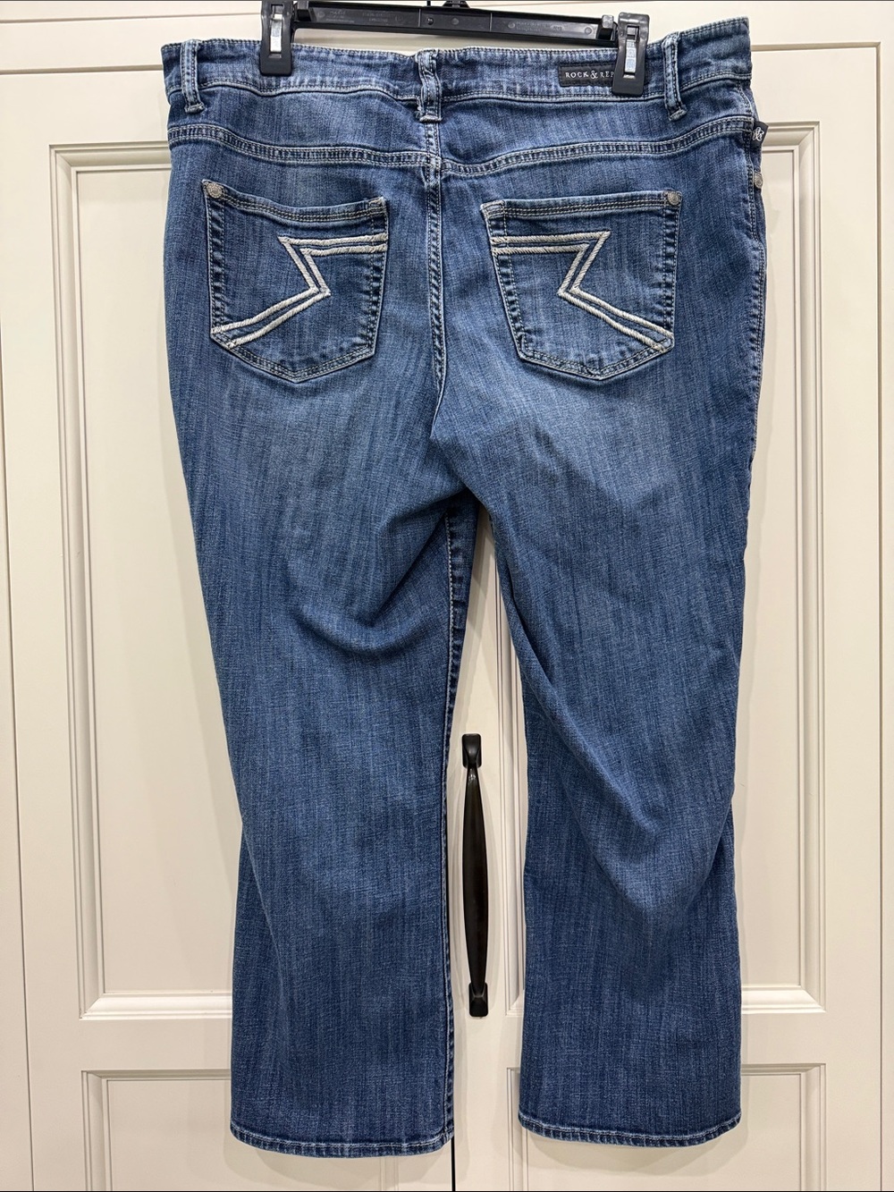 Rock & Republic KENDALL Size 16W Women Boot Cut Crop High Rise Jeans Denim Pants